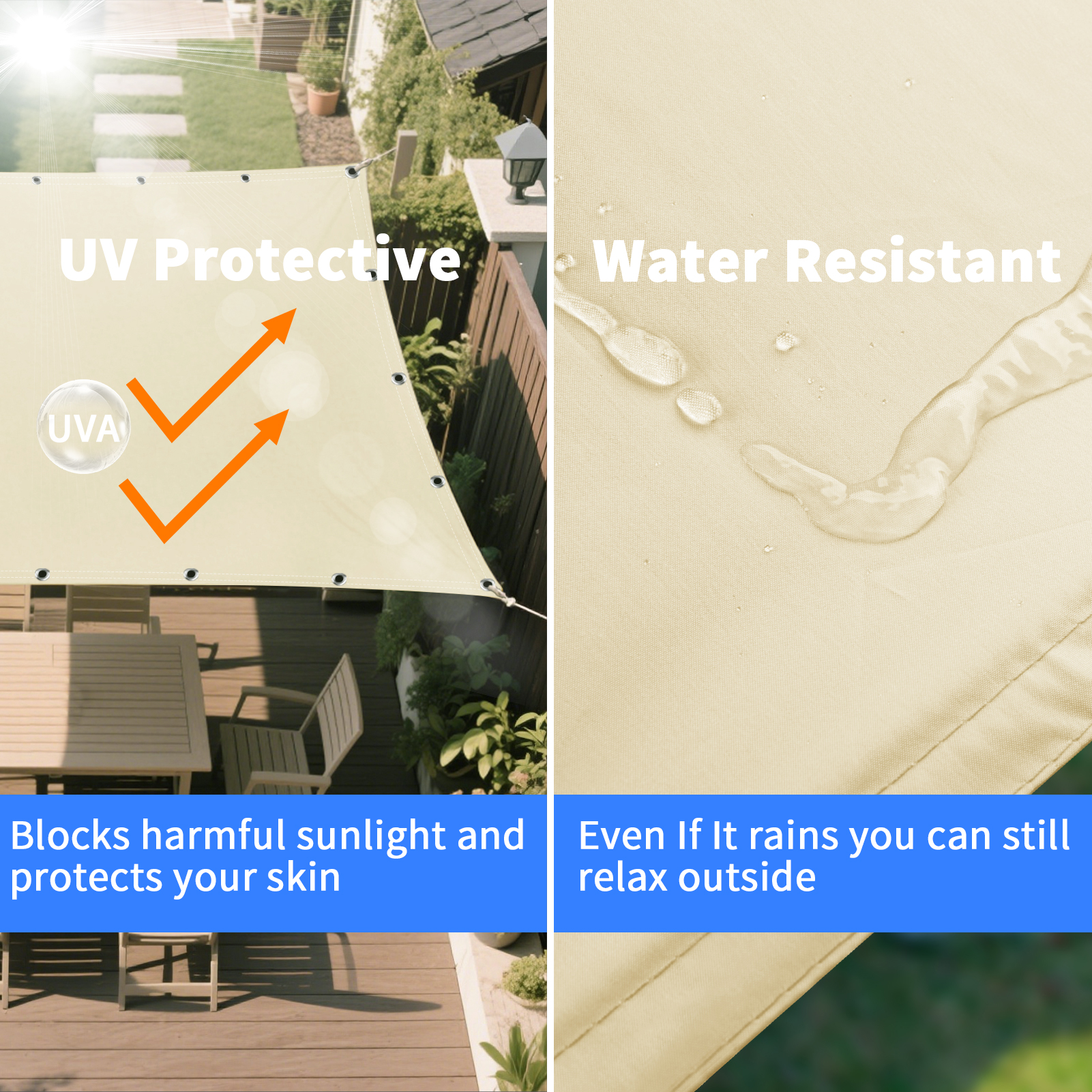 Waterproof Shade Sail with Gro - Outdoor Camping Awning reseña y precio