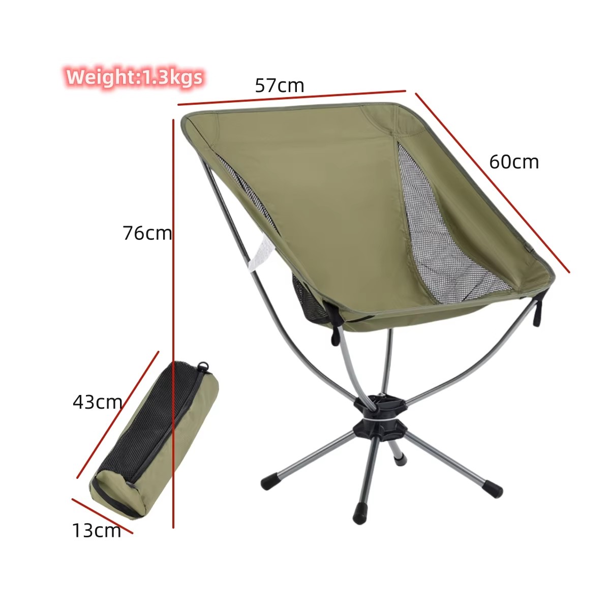 Outdoor Lightweight 360 Degree - Outdoor Camping Recliner reseña y precio