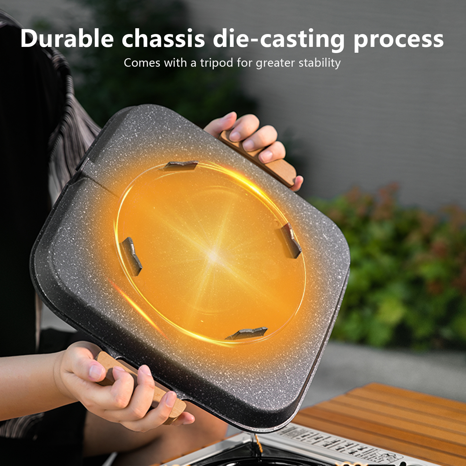 BISINNA Square BBQ Grill Pan N - Outdoor Camping Cooking Set reseña y precio