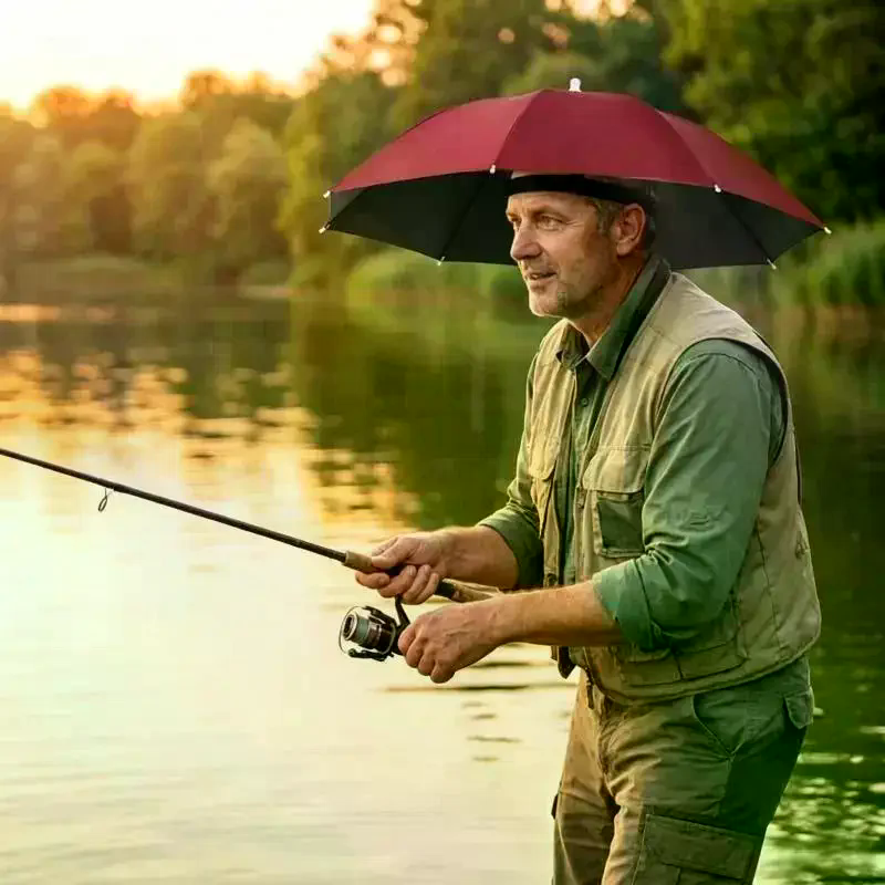 Foldable Umbrella Hat UV Prote - Outdoor Camping Hat reseña y precio
