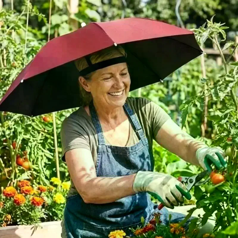 Foldable Umbrella Hat UV Prote - Outdoor Camping Hat reseña y precio