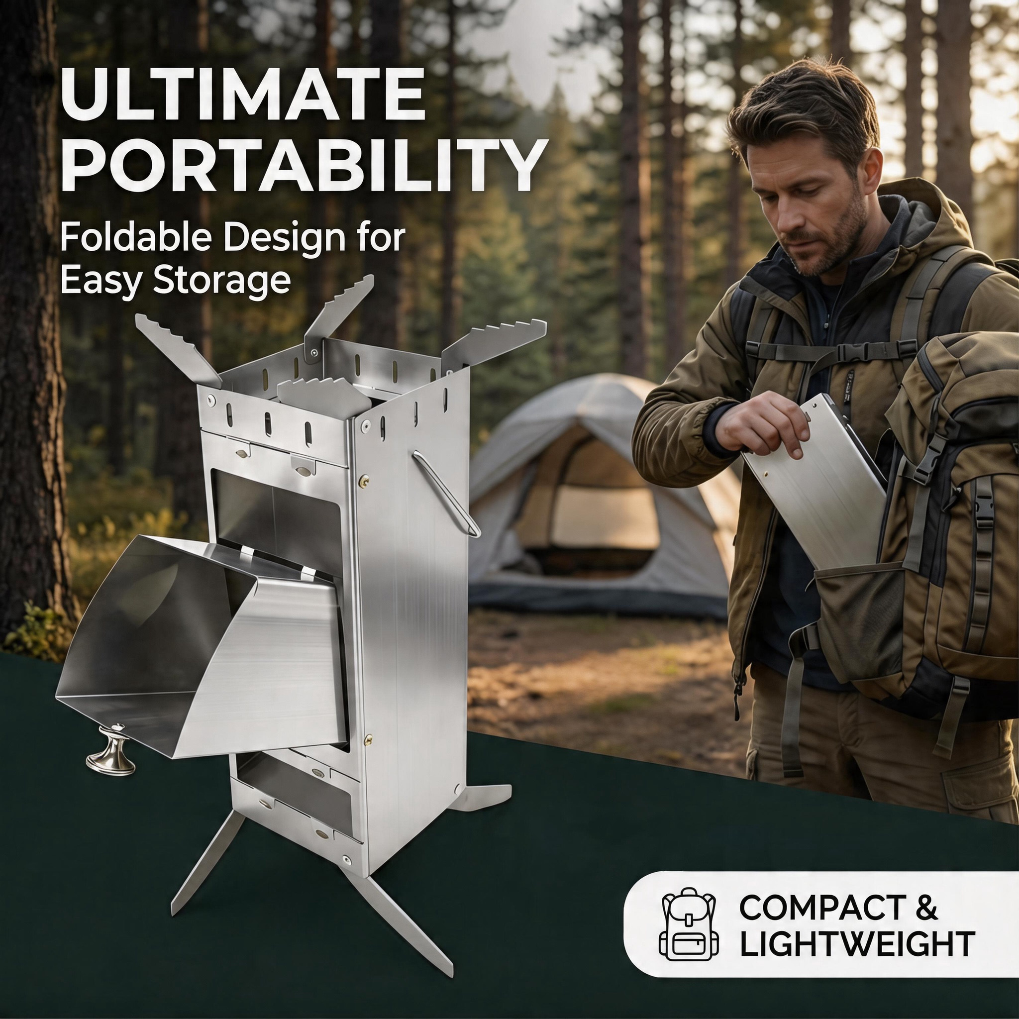 Portable Camping Wood Stove wi - Outdoor Camping Stove Wood reseña y precio