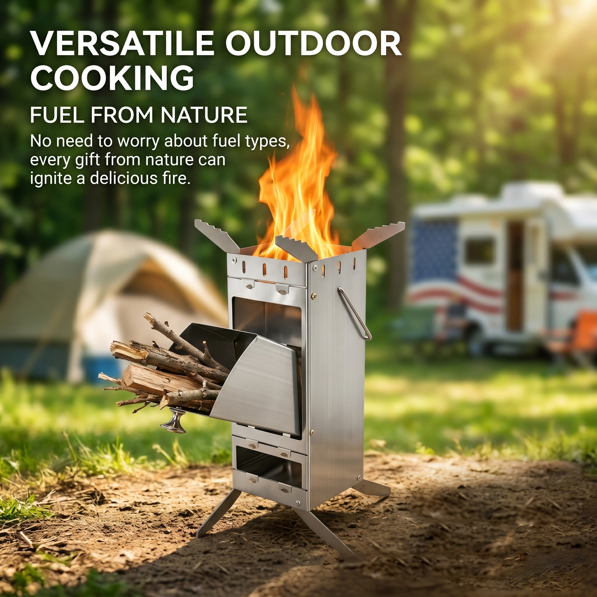 Portable Camping Wood Stove wi - Outdoor Camping Stove Wood reseña y precio