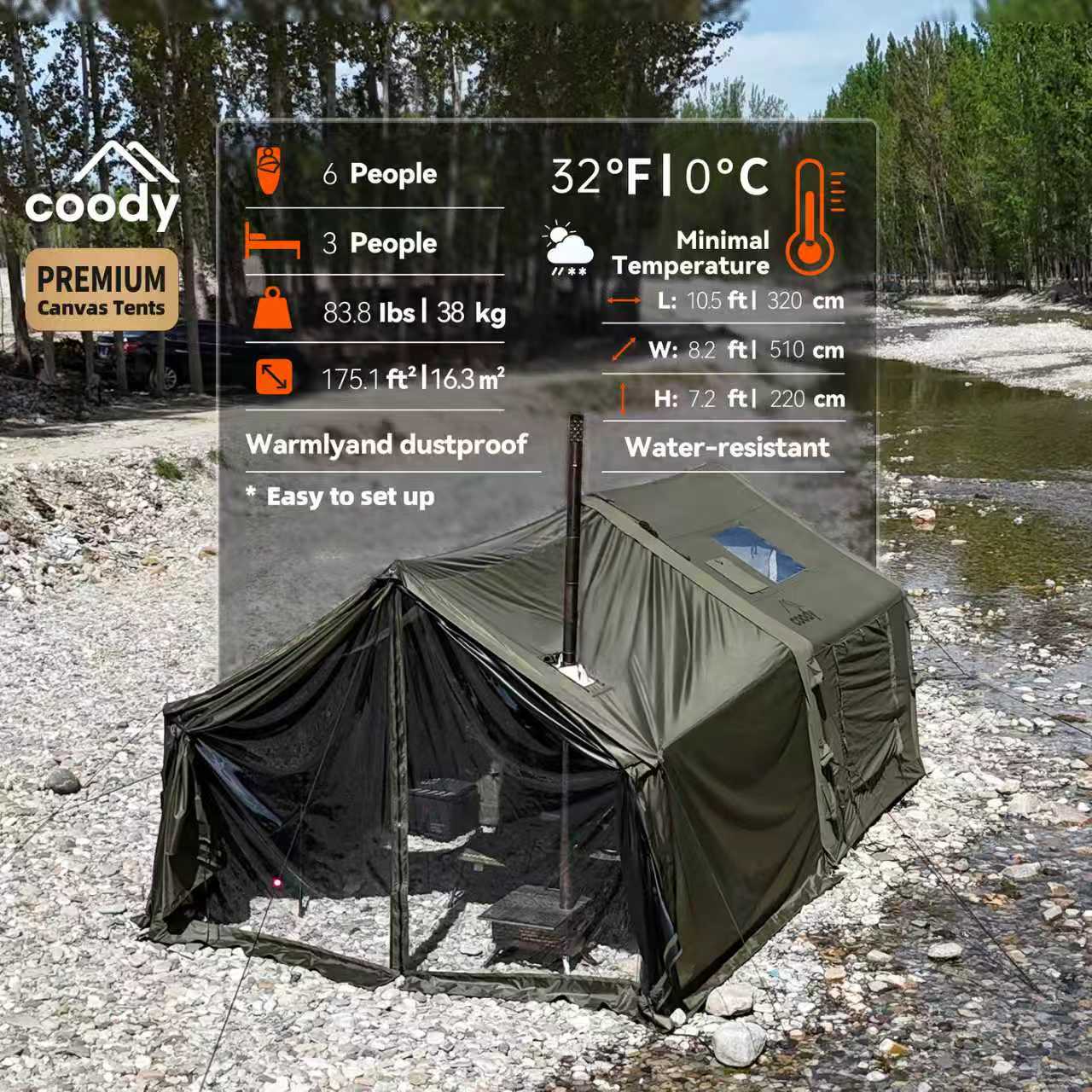 8.0+Framed Foyer Air Tent-Army - Camping Zelt Outdoor reseña y precio