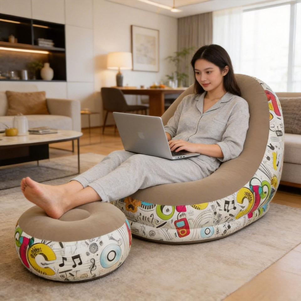 Modern Eco-flocked PVC Inflata - Outdoor Camping Recliner reseña y precio