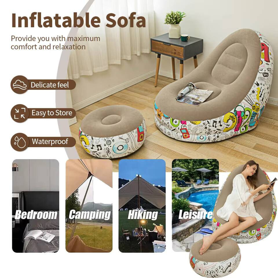 Modern Eco-flocked PVC Inflata - Outdoor Camping Recliner reseña y precio