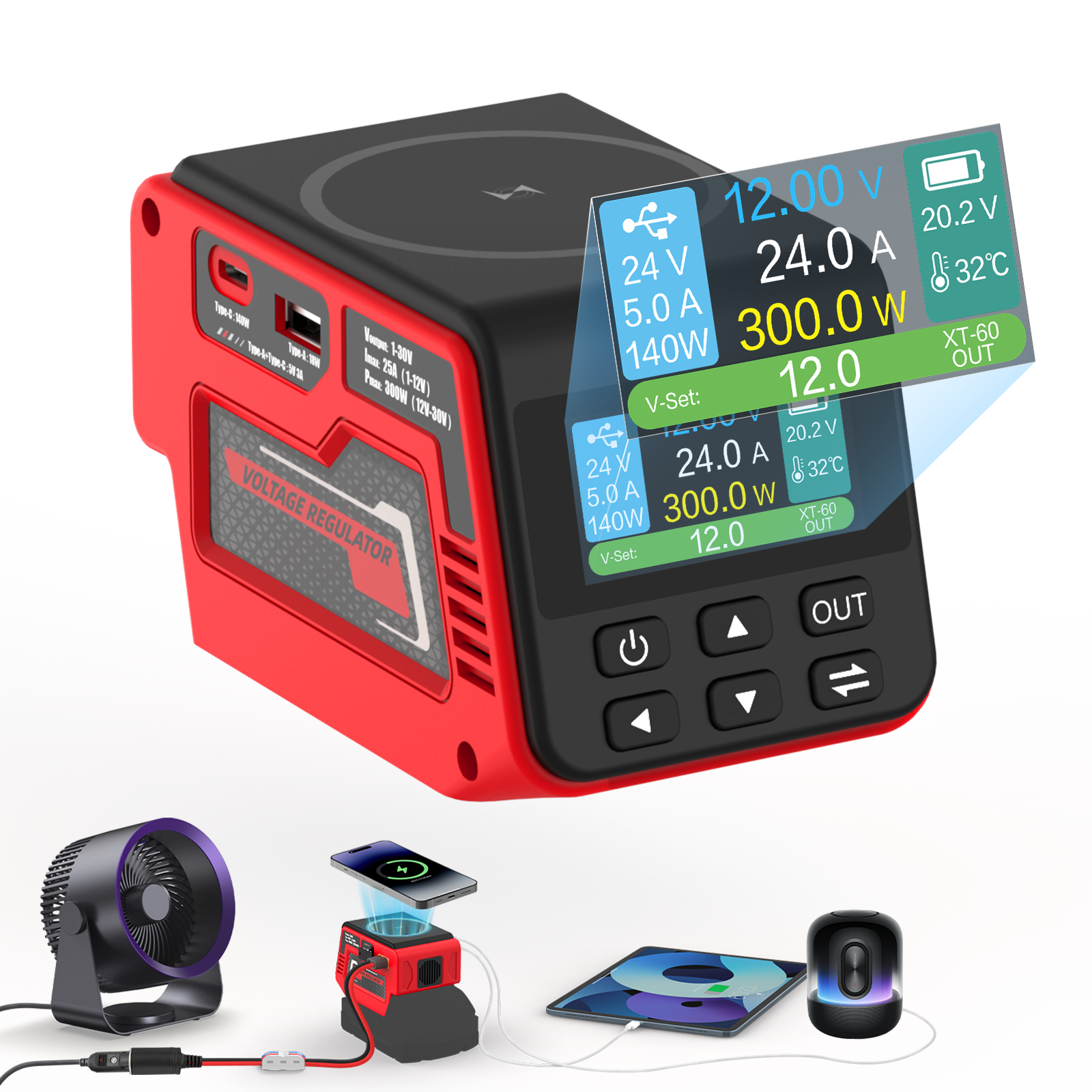 Kzreect 300W Voltage Regulator - Camping Quad reseña y precio