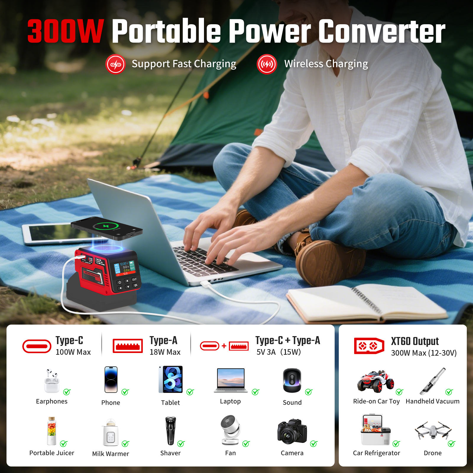 Kzreect 300W Voltage Regulator - Camping Quad reseña y precio