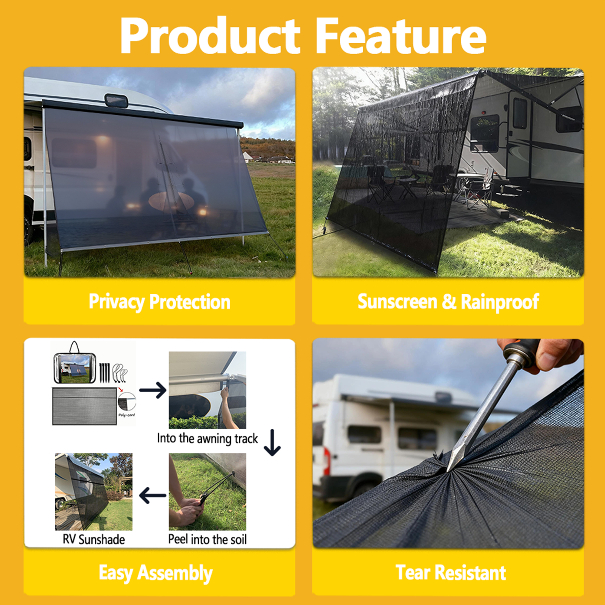 Custom Pattern UV Resistant Fo - Outdoor Camping Awning reseña y precio