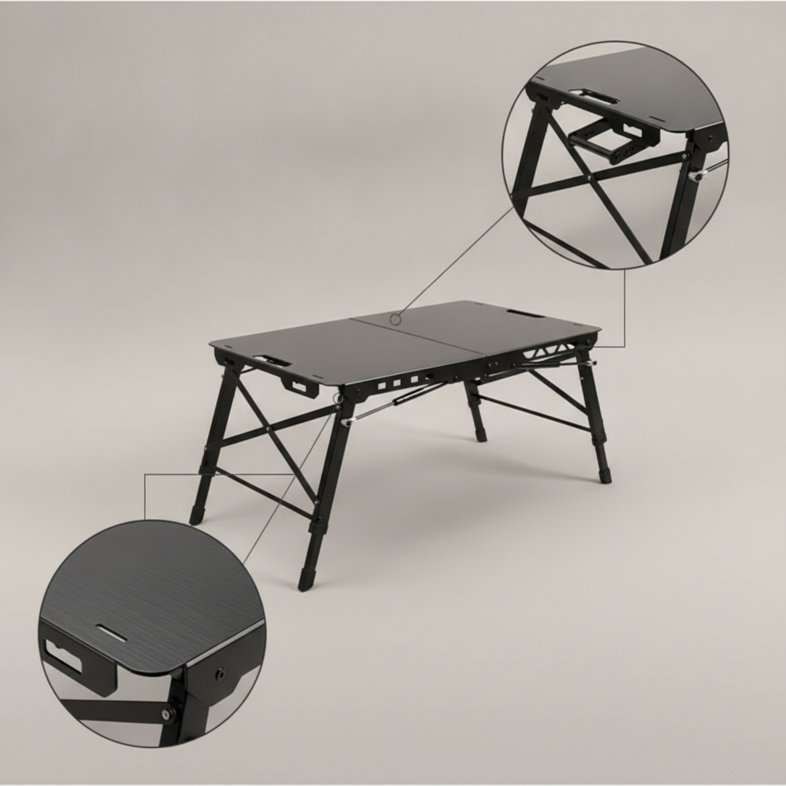 Folding Table with Hydraulic S - Outdoor Camping Cooking Table reseña y precio