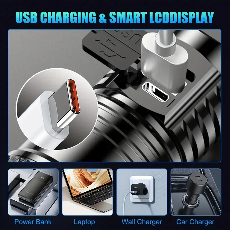 Tactical LED Flashlight 2000LM - Battery Outdoor Camping reseña y precio