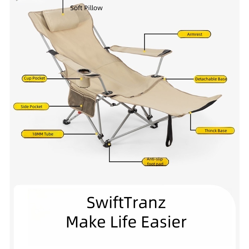 SwiftTranz Portable Steel Fold - Outdoor Camping Recliner reseña y precio