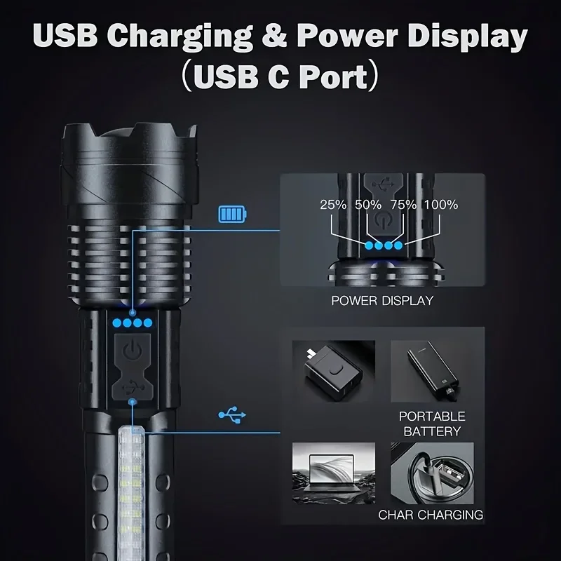Powerful LED Flashlight Batter - Battery Outdoor Camping reseña y precio