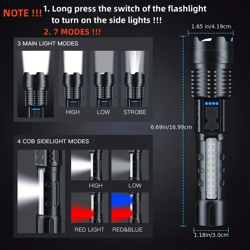 Powerful LED Flashlight Batter - Battery Outdoor Camping reseña y precio