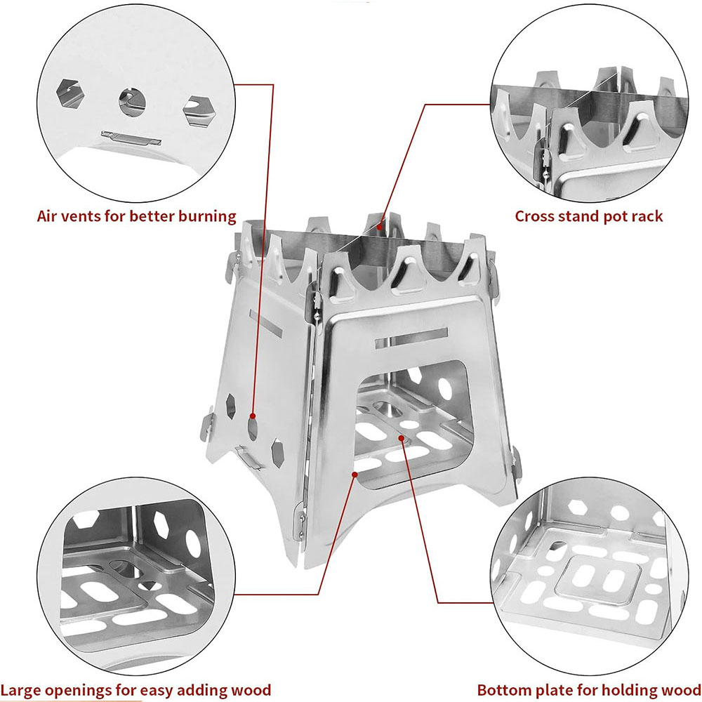 Portable Camping Wood Stove wi - Outdoor Camping Stove Wood reseña y precio
