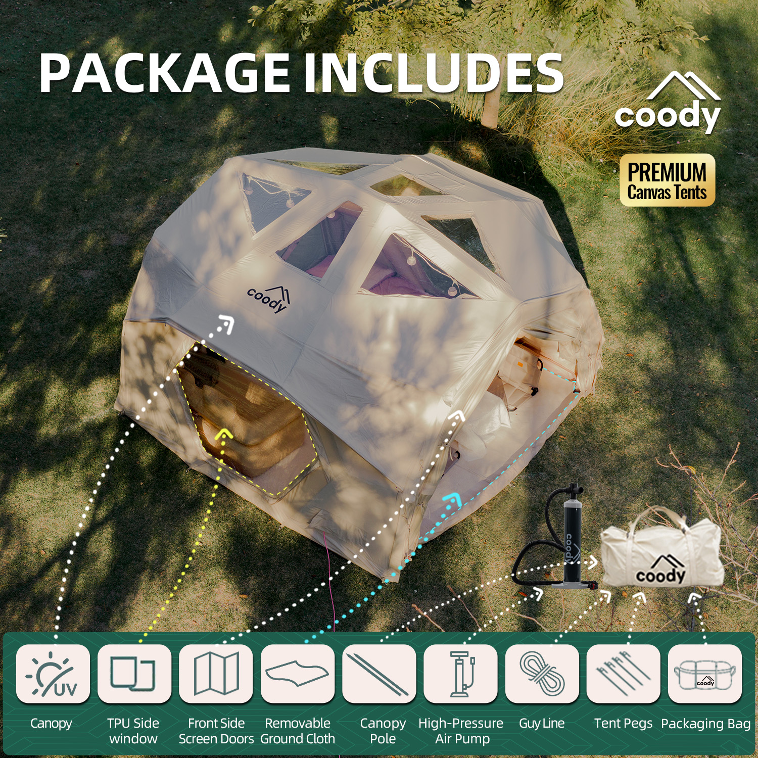 Hubshelter Pro Air Tent-Beige  - Camping Zelt Outdoor reseña y precio